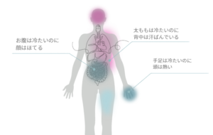 体の中で、冷えとほてりが同時に起きることがあります。