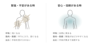 安心・信頼がある時と緊張・不安がある時の違い