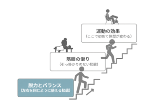 脱力と左右のバランスから筋膜の滑りを整え、運動につなげる順番